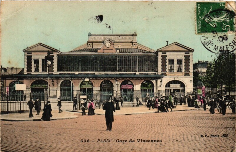 Carte postale ancienne Gare de Vincennes à Paris 12e