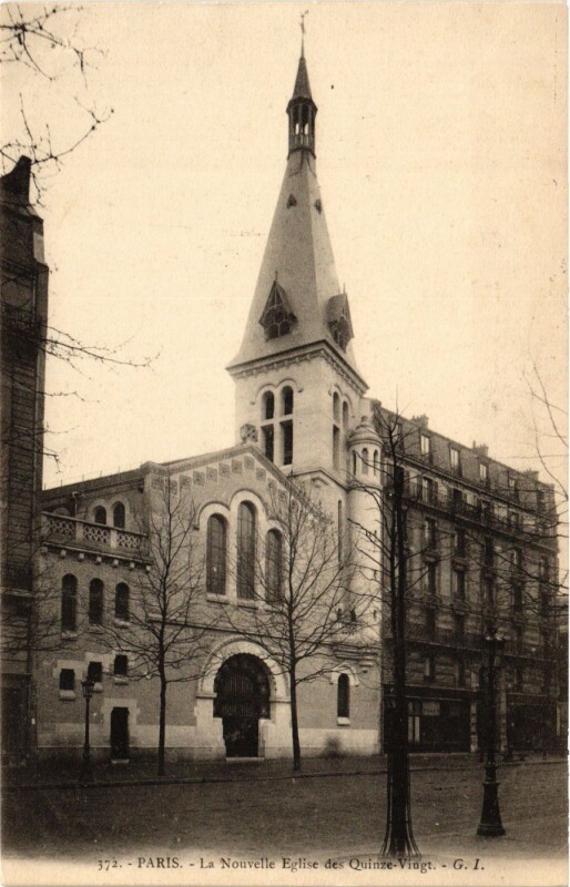 Carte postale ancienne Paris 12e-La Nouvelle Eglise des Quinze Vingts à Paris 12e