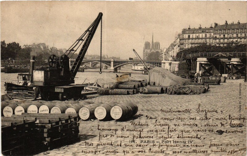 Carte postale ancienne Paris 12e-Port Henri Iv à Paris 4e