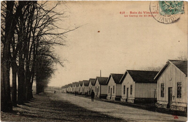 Carte postale ancienne Bois de Vincennes - Le Camp de Saint-Maur à Vincennes