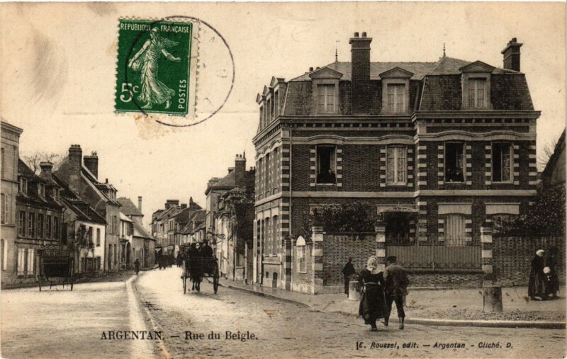 Carte postale ancienne Argentan - Rue du Beigle à Argentan