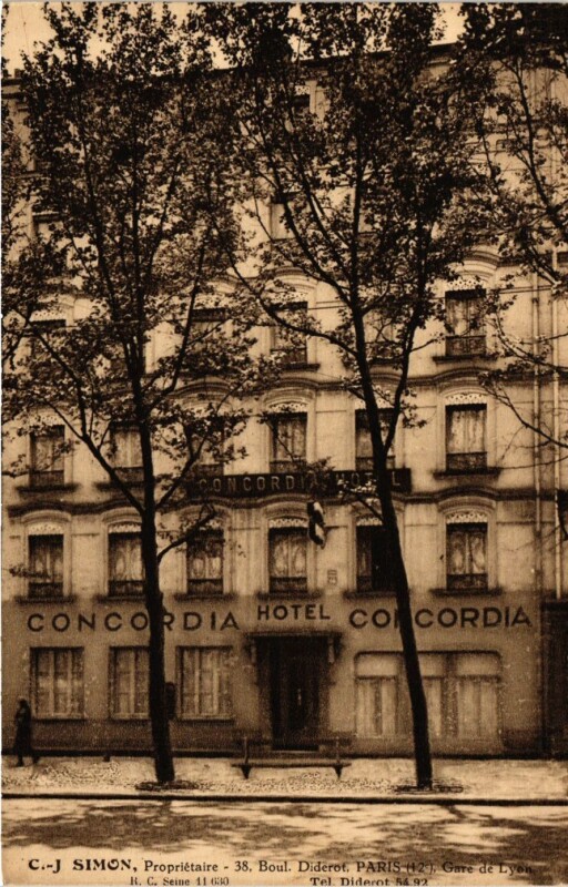 Carte postale ancienne Paris 12e-Concordia Hotel à Paris 12e