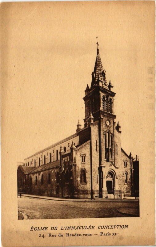 Carte postale ancienne Paris 12e-Eglise de l'Immaculée Conception à Paris 12e