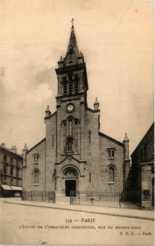 Carte postale ancienne Paris 12e-Eglise de l'Immaculée Conception à Paris 12e