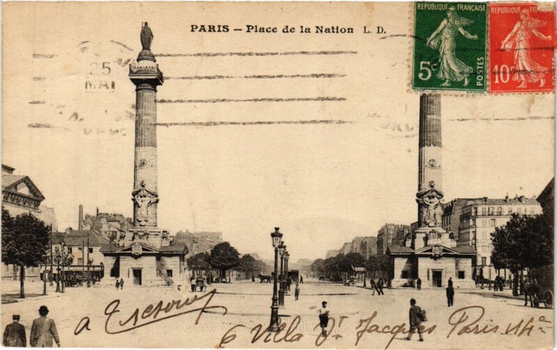 Carte postale ancienne Paris 12e-Place de la Nation à Paris 12e