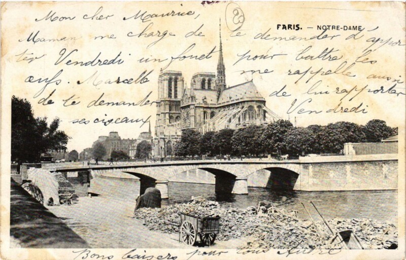 Carte postale ancienne Paris (1e) - Notre Dame de Paris à Paris 1er