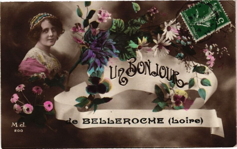 Carte postale ancienne Un Bonjour de Bellaroche à Roche