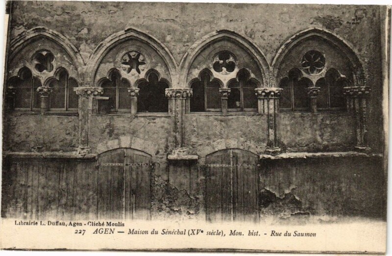 Carte postale ancienne Agen - Rue du Saumon à Agen