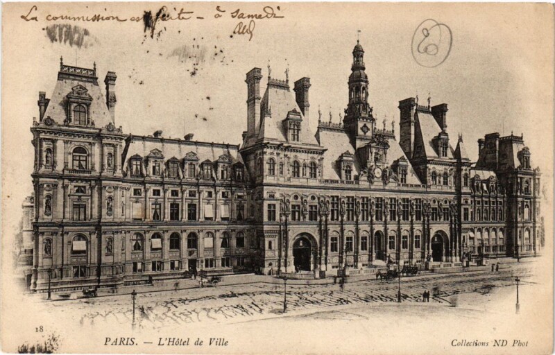 Carte postale ancienne Paris (4e) - Hotel de Ville à Paris 4e