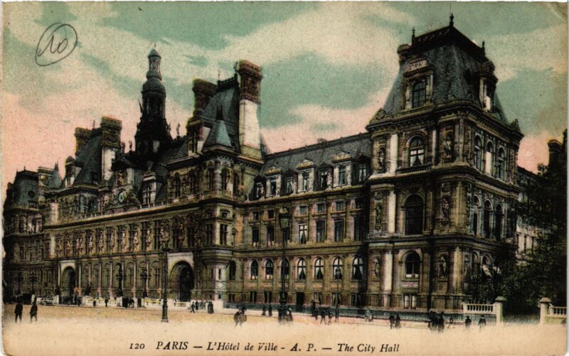 Carte postale ancienne Paris (4e) - Hotel de Ville à Paris 4e