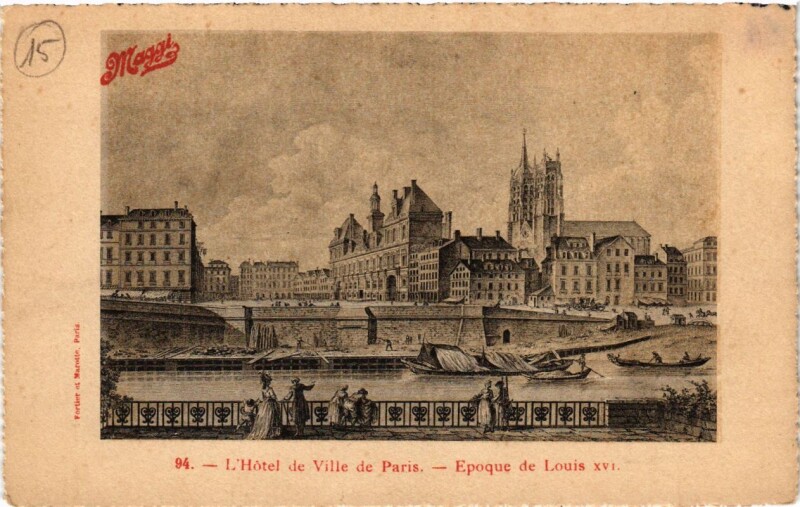 Carte postale ancienne Paris (4e) - Hotel de Ville Epoque de Louis Xvi à Paris 4e