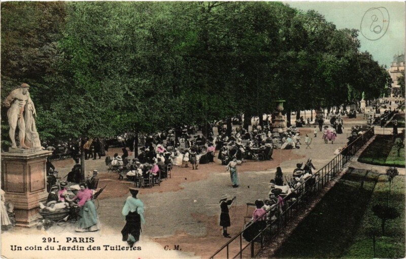 Carte postale ancienne Paris (1e) - Jardin des Tuleries Un coin à Paris 1er