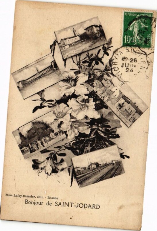 Carte postale ancienne Bonjour de Saint-Jodard à Saint-Jodard