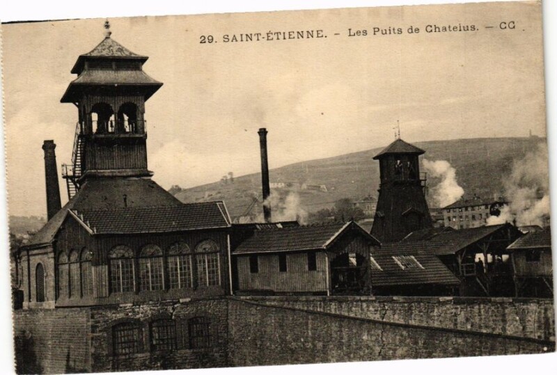 Carte postale ancienne Saint-Etienne - Les Puites de Chateius à Saint-Étienne
