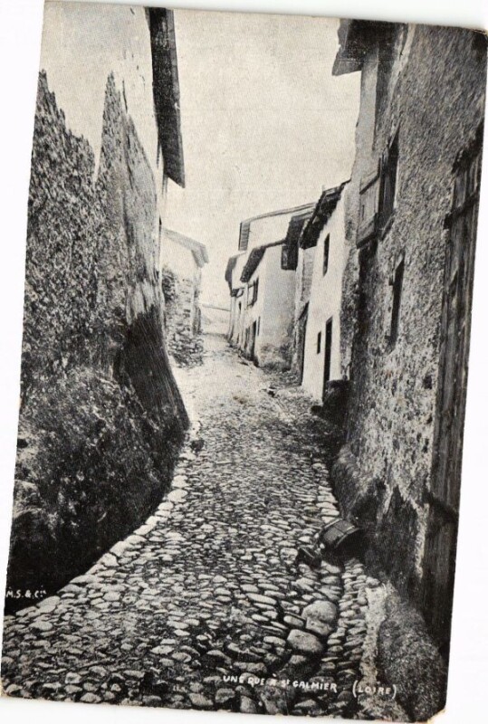 Carte postale ancienne Une Rue a Saint-Galmier à Saint-Galmier