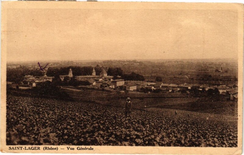 Carte postale ancienne Saint-Lager-Vue générale à Saint-Lager