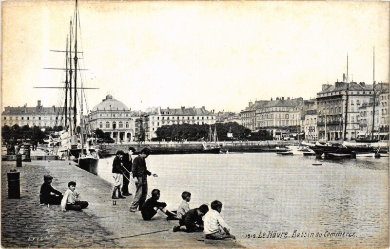 Carte postale ancienne Ed. Aqua 18 Le Havre Bassin du Commerce au Havre