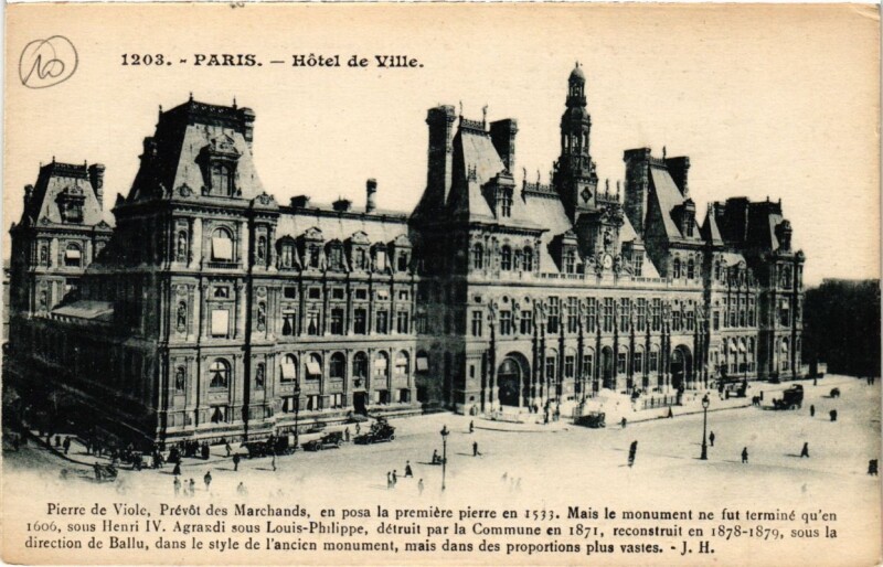 Carte postale ancienne Paris (4e) - Hotel de Ville à Paris 4e