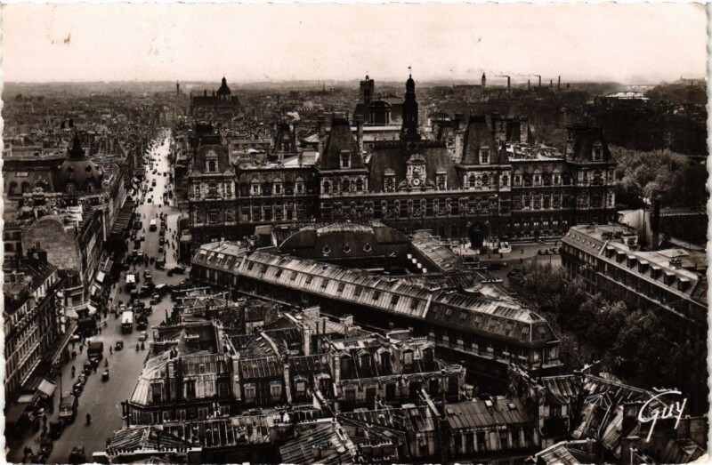 Carte postale ancienne Paris (4e) - Hotel de Ville vue générale à Paris 4e