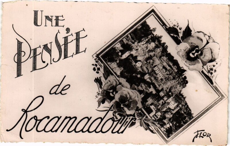 Carte postale ancienne Une Pensée de Rocamadour à Rocamadour