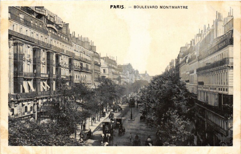 Carte postale ancienne Paris 2e-Boulevard Montmartre à Paris 2e