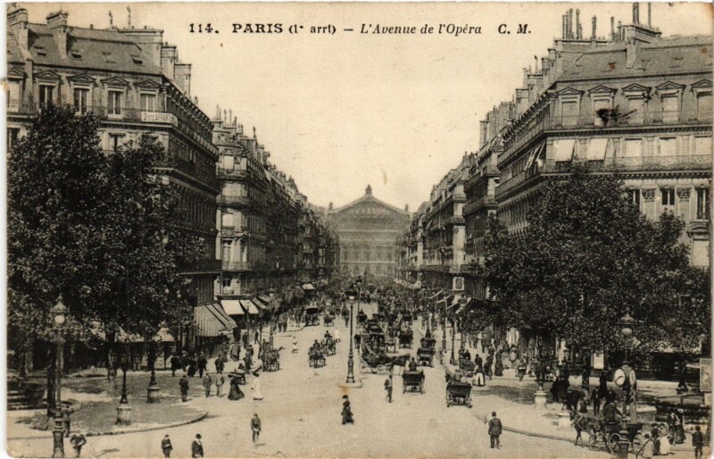 Carte postale ancienne Paris 2e-Avenue de l'Opéra à Paris 2e
