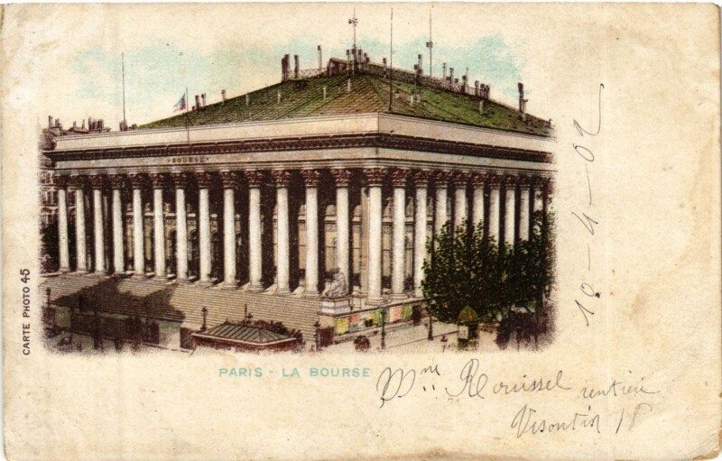 Carte postale ancienne Paris 2e-La Bourse à Paris 2e