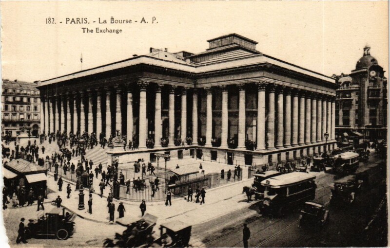 Carte postale ancienne Paris 2e-La Bourse à Paris 2e