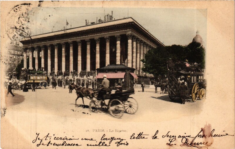 Carte postale ancienne Paris 2e-La Bourse à Paris 2e
