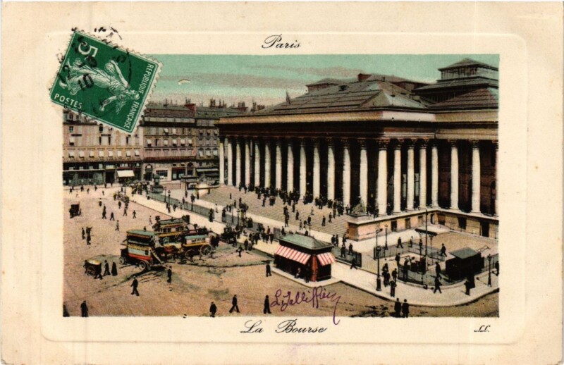 Carte postale ancienne Paris 2e-La Bourse à Paris 2e