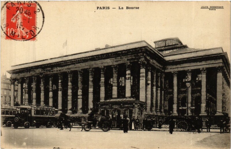 Carte postale ancienne Paris 2e-La Bourse à Paris 2e