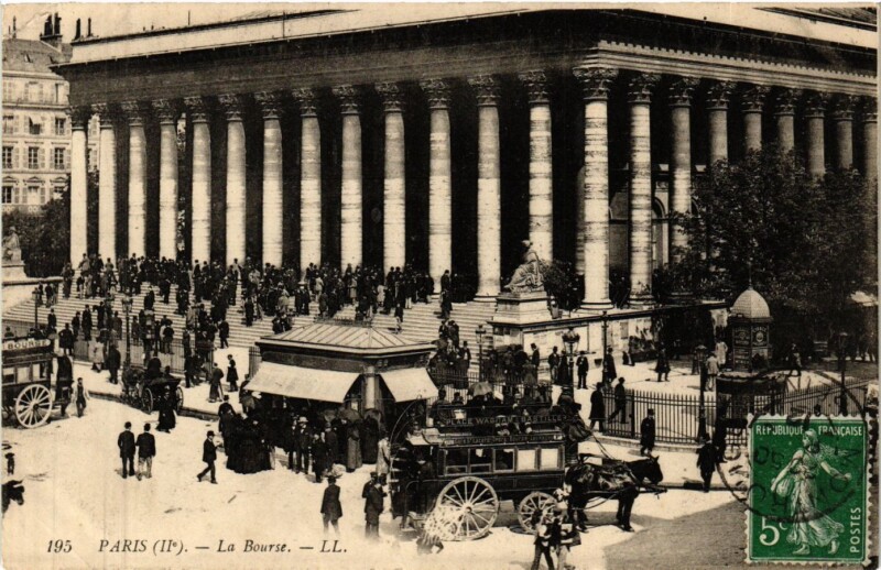 Carte postale ancienne Paris 2e-La Bourse à Paris 2e