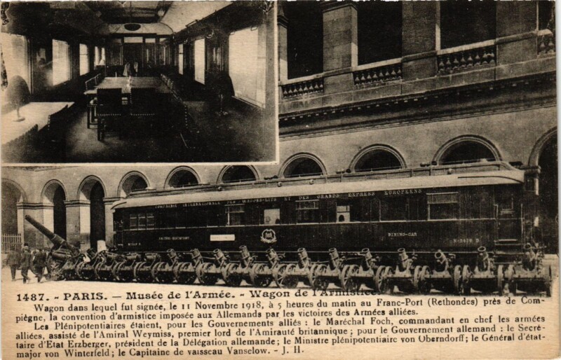 Carte postale ancienne Paris 7e-Musée de l'Armée-Wagon de l'Armistice à Paris 7e
