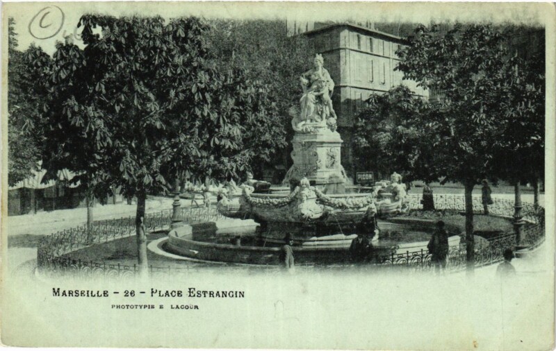 Carte postale ancienne Marseille Place Estrangin à Marseille