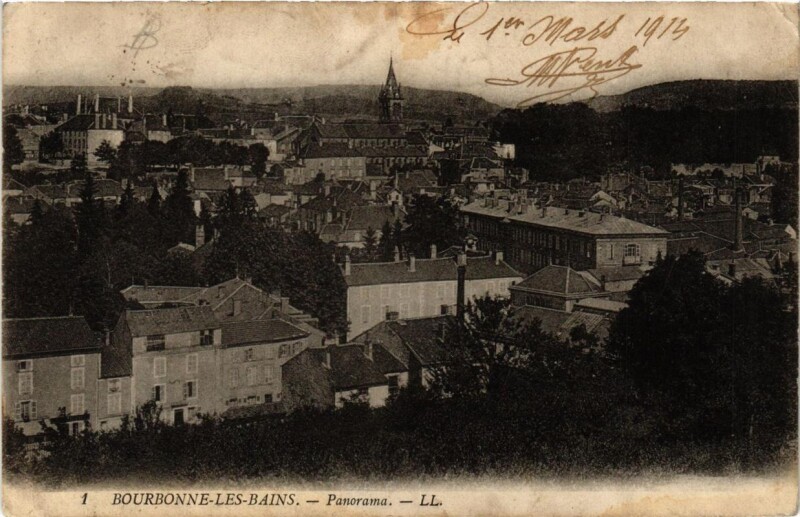 Carte postale ancienne Bourbonne-les-Bains Panorama à Bourbonne-les-Bains