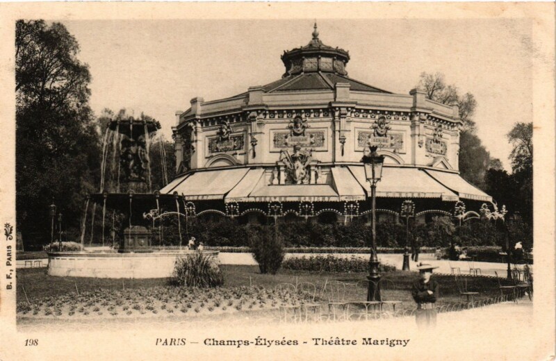Carte postale ancienne Paris 8e Champs-Elysees - Theatre Marigny à Paris 8e
