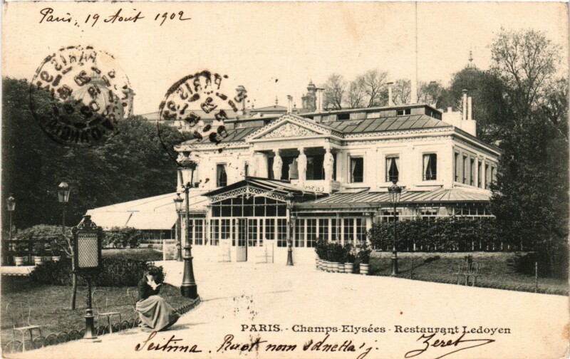 Carte postale ancienne Paris 8e Champs-Elysees - Restaurant Leodoyen à Paris 8e