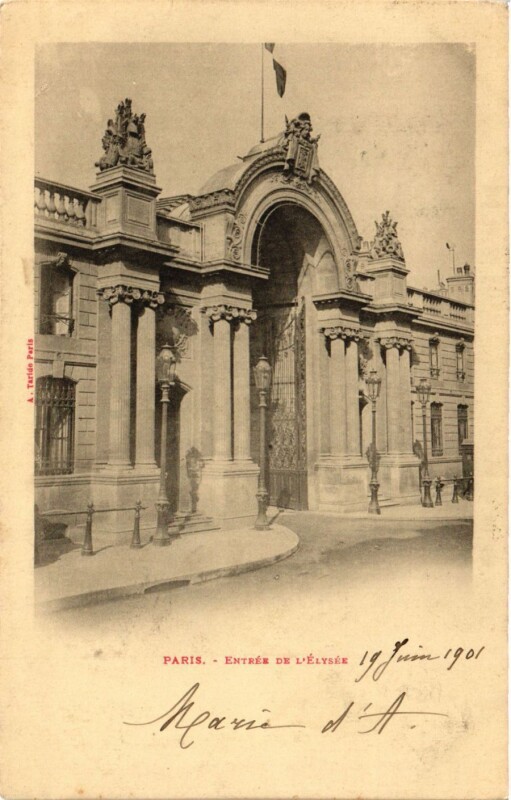 Carte postale ancienne Paris 8e Entree de L'Elysee à Paris 8e