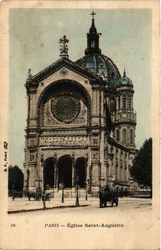 Carte postale ancienne Paris 8e Eglise Saint-Augustin à Paris 8e