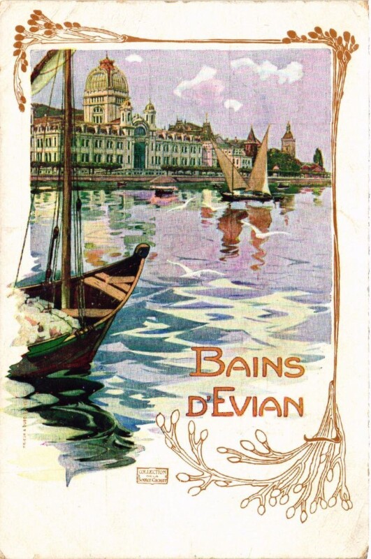 Carte postale ancienne Bans d'Evian à Évian-les-Bains