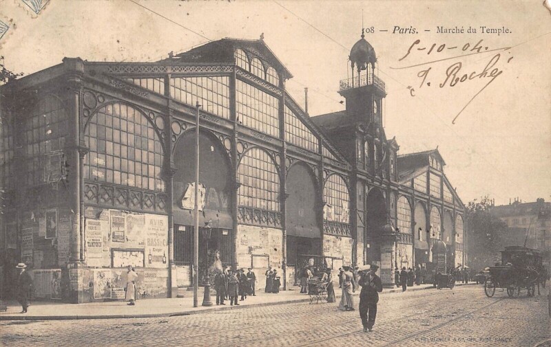Carte postale ancienne Paris 3e Le Marche Du Temple à Paris 3e