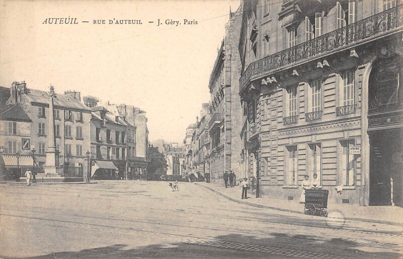 Carte postale ancienne Rue d'Auteuil à Paris 16e