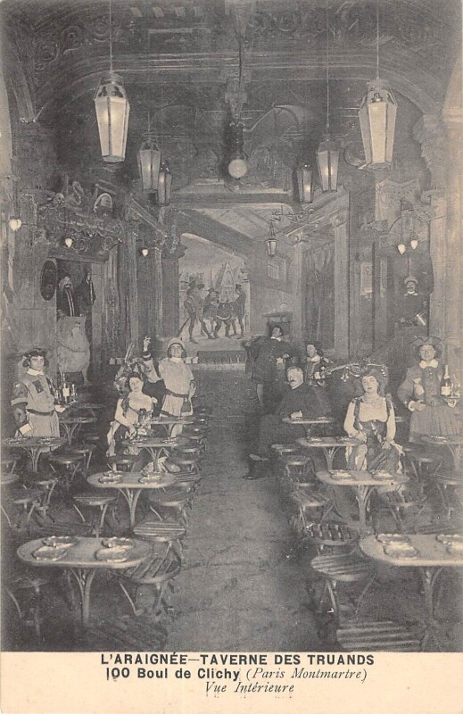 Carte postale ancienne L'Araignée - Taverne des Truands à Paris 18e