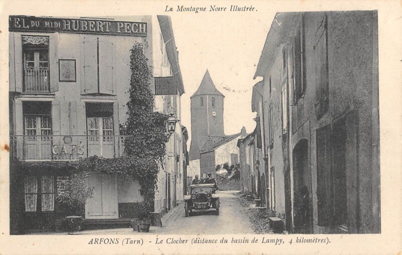 Carte postale ancienne Arfons Le Clocher à Arfons