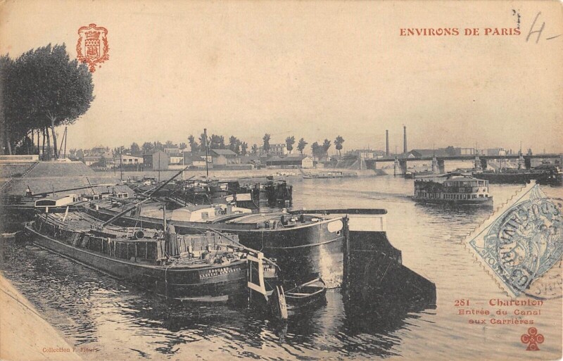 Carte postale ancienne Charenton Entree Du Canal Aux Carrieres