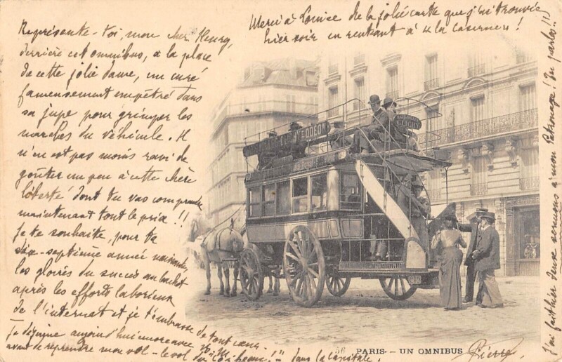 Carte postale ancienne Paris Un Omnibus