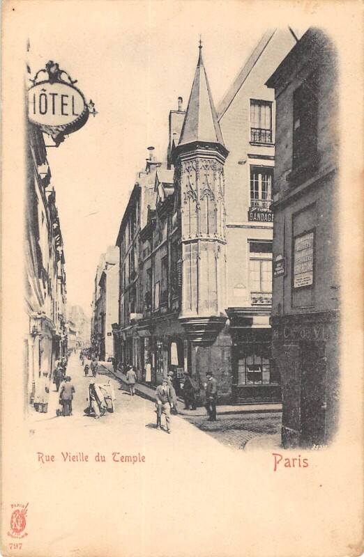 Carte postale ancienne Paris 3e Rue Vielle Du Temple à Paris 3e