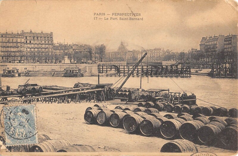 Carte postale ancienne Paris 5e Paris Perspectives Le Port Saint Bernard à Paris 5e