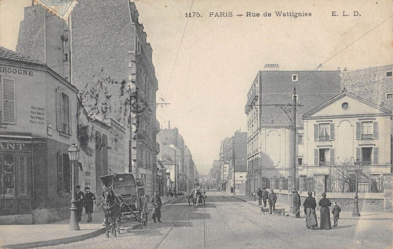 Carte postale ancienne Paris 12e Rue De Wattignies (cliché rare à Paris 12e