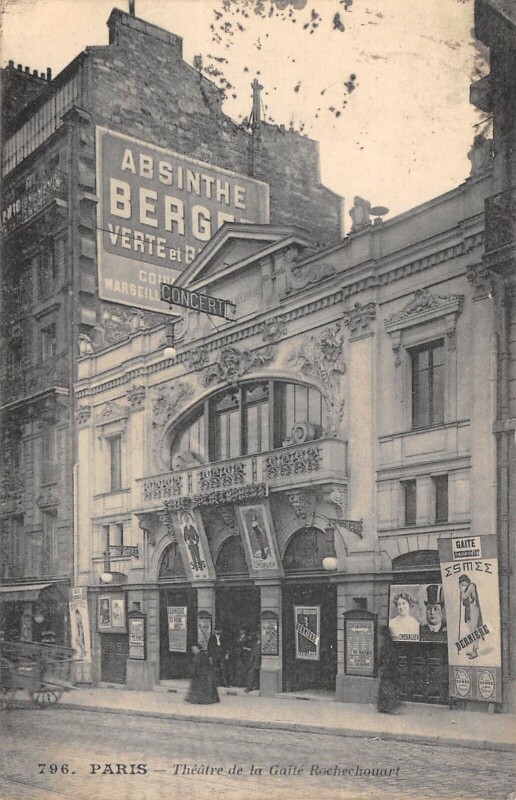 Carte postale ancienne Théâtre de la Gaité Rochechouart à Paris 9e
